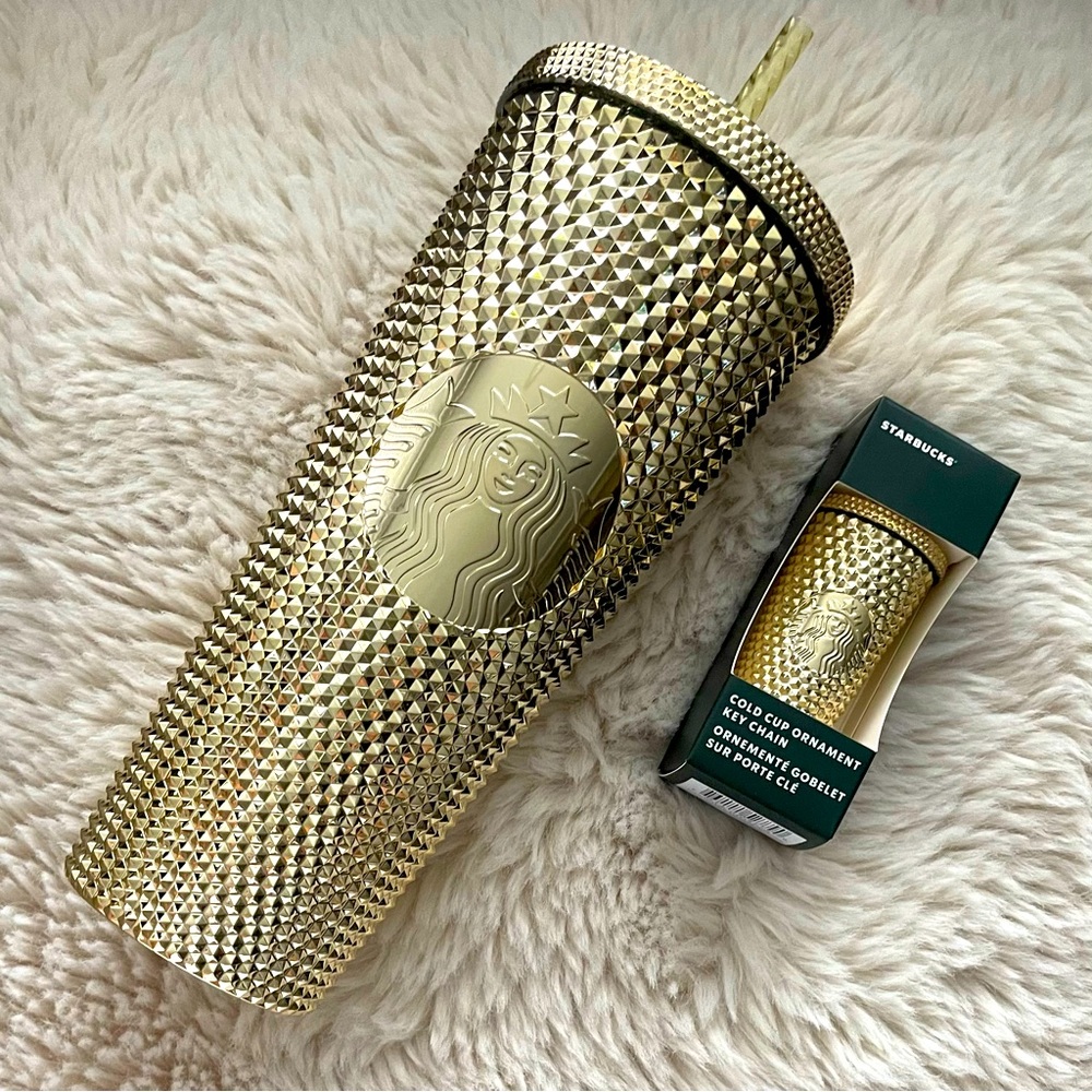 Starbucks Studded Gold Bling